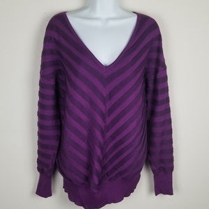 Lane Bryant Purple Ribbed Sweater Plus Size 14 16